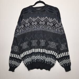 Vintage Michael Gerald Knit Sweater Grandpa Abstract 80s 90s Art XL Skate